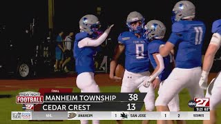 Manheim Township downs Cedar Crest in Week 7 [upl. by Kennan]