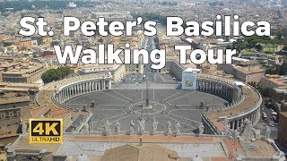 St Peters Basilica Tour  4K  with Captions 2017 [upl. by Synn]