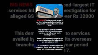 Indias secondlargest IT services Infosys under investigation for alleged GST [upl. by Parker622]