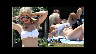 Roxy jacenko surgical scars revealed in a skimpy white bikini [upl. by Gram]