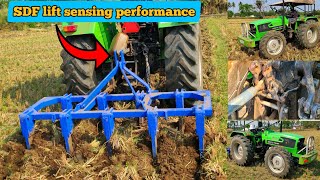 Deutz fahr Agromaxx 4055 E 4wd 55 HP tractor  Rigid cultivator  Lift sensing performance [upl. by Nraa682]