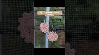 Day 13Peach flower crochet earrings—soft sweet and handmade with love CrochetEarrings Handmade [upl. by Moshe951]