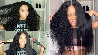 FlatIron Test Straightening 13x6 Deep Wave Lace Wig  Will it revert back  MSBUY HAIR [upl. by Anyl]