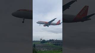 EasyJet landing at BFS during Storm Darragh [upl. by Atinek]