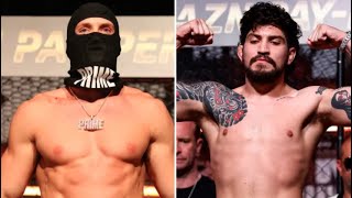 Balaclavaclad Logan Paul and Danis narrowly avoid clash as they’re ushered into CAGE at weigh in [upl. by Tibold]