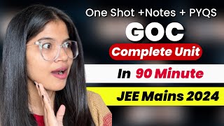 GOC General Organic Chemistry 🔥 One Shot  Short Notes  PYQS jee jee2024 [upl. by Oah]