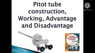 Pitot tube working principle advantage disadvantages [upl. by Constancy338]