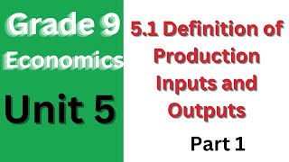 51 Definition of Production Inputs and Outputs [upl. by Joon]