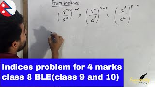 Solving Indices Problem1 Indices Class 8 [upl. by Ferriter286]