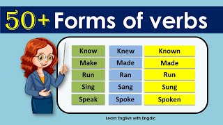 Forms of verb  50 Three forms of verb regular amp irregular  In English [upl. by Beitch]