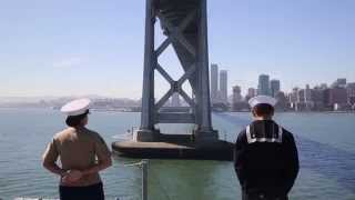 Marines Sailors Man Rails of USS America During Fleet Week San Francisco [upl. by Reklaw296]