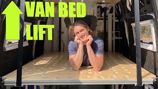 I Made The BEST BED For Van Life 😴 Rising Bed Lift System [upl. by Aianat857]