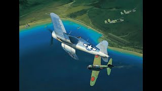 IL2 Sturmovik 1946 BAT 413 F4U1 Vs A6M5 Late Pacyfic dogfight [upl. by Aural]