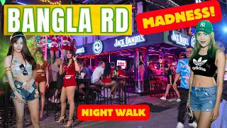 Crazy Phuket Nightlife Nightwalk through Bangla Road in Phuket 2024 [upl. by Idmann]