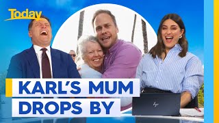 Karls mum surprises Today host during weather cross  Today Show Australia [upl. by Stutsman]