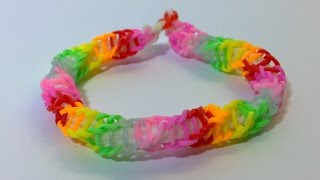 Rainbow Color Spirilla Bracelet Rainbow Loom Spirilla Bracelet With Mini Loom [upl. by Aicire389]