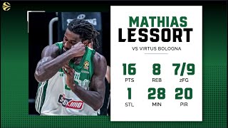 Virtus Bologna  Panathinaikos 7782  Euroleague R10 Mathias Lessort 16 Points  20 PIR [upl. by Alyad]