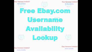 Ebay Username Availability Lookup [upl. by Naved395]