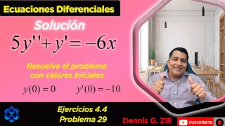 Ejercicios 44 Problema 29 Dennis G Zill ED No homogénea Coeficientes indeterminados PVI [upl. by Atiluap]