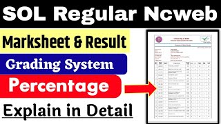 DU SOL Marksheet Grading System Explain in Details  DU Result Percentage Explained College Updates [upl. by Atinram]