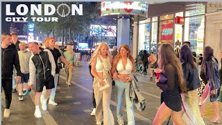 🇬🇧LONDON CITY TOUR  Nightlife in Central London  London Night Walk 4K [upl. by Aihselef]