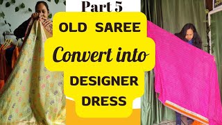 Savyasachi lehnga from saree  saree converted designer dresses sareereuse [upl. by Iderf]