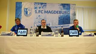 Pressekonferenz vor dem Spiel 1 FC Magdeburg gegen VfL Osnabrück [upl. by Nemlaz]