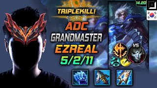 이즈리얼 원딜 템트리 룬 얼건 정복자  Ezreal Adc  롤 KR 천상계 패치 1420 [upl. by Mayer]