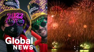 New Years 2022 countdown celebrations around the world  FULL [upl. by Anayet352]