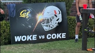 Sign At Frat House On Channing In Berkeley Before Miami At Cal “Woke vs Coke” GO BEARS BEAT MIAMI [upl. by Polk837]