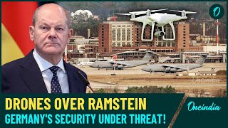 Unidentified Drones Spotted over Ramstein Air Base in Germany Escalating Security Fears  WATCH [upl. by Ahsinauq]