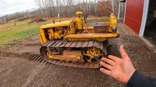 Caterpillar D2 5U7968 First Start After Pinion Repairs amp Racing the Snow to Get It Inside [upl. by Akemyt]