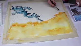 Mareggiataa Polignano  watercolor live tutorial [upl. by Adrien]