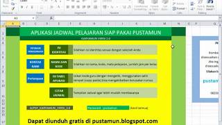 Tutorial Penggunaan Aplikasi Penyusunan Jadwal Pelajaran Ms Excel [upl. by Duggan]