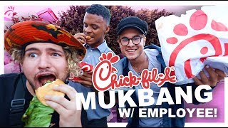 EATING CHICKFILAS ENTIRE MENU WITH EMPLOYEE [upl. by Eednyl438]