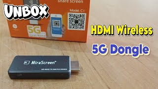 Wireless HDMI Display Dongle Adapter CI 5G Unboxing [upl. by Encrata133]