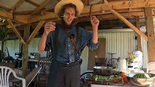 Making Raw Okra Salad Concoction at Titus Morris’ Henson Creek Farm [upl. by Adnawyt]