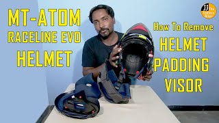 How To Remove VISOR and PADDING On MT ATOM HELMET REVIEW [upl. by Yllet]