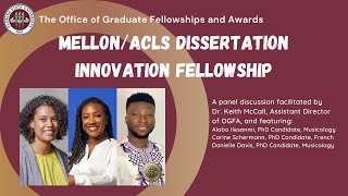 MellonACLS Dissertation Innovation Fellowship Panel Discussion with 2023 FSU Fellows [upl. by Rothberg]