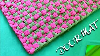 How to make a different doormat with old clothes weaving doormat idea paydan banane ka tarika [upl. by Yellek208]