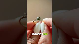 Anillo de Oro 18K con Moissanita Verdosa ¿Natural o Imitación 💍💚 [upl. by Muhan]