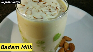 Badam milk recipe  Badam ka dudh  Badam milk shake  Almond milk recipe  chilled badam milk [upl. by Figueroa]