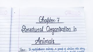 Structural Organisation in Animals  Class 11 Biology Chapter 7 Handwritten notes biology class11 [upl. by Jilleen]