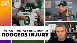 Reacting to Aaron Rodgers devastating injury  Week 2 waiver wire pickups [upl. by Nylirehc299]