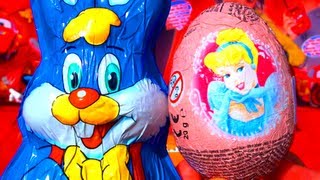 2 Toy Surprises Disney Princess Surprise Egg Unboxing amp Kinder Surprise Easter Bunny Rabbit Opening [upl. by Sim693]