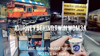 Part1 Journey on WDM3A Madurai Punalur Express from NAGERCOIL to TRIVANDRUM [upl. by Adelaide]