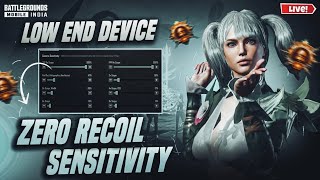 Best Zero Recoil Sensitivity for BGMI  Sensitivity Settings Code [upl. by Ayyidas]