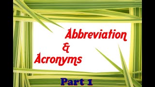 Meaning of Abbreviations  SIR OC KD AM PM [upl. by Enelyaj]