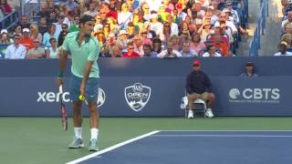 COURTSIDE with Federer and Monfils [upl. by Elkcim567]