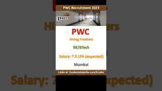 PWC Hiring Freshers 2023  Intern  BE BTech  IT  Software Jobs for Freshers  Off Campus Hiring [upl. by Nicholl]